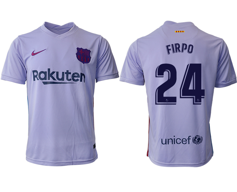 Cheap Men 2021-2022 Club Barcelona away aaa version purple 24 Soccer Jersey